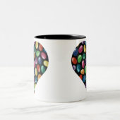 Jelly Bean Heart Tweekleurige Koffiemok (Center)