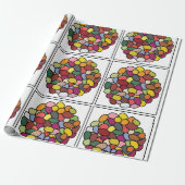 Jelly Bean Kleurrijke Jelly Bean Cadeaupapier (Uitgerold)