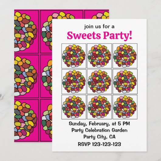 Jelly Bean Kleurrijke Jelly Bean Kaart (Voorkant / Achterkant)