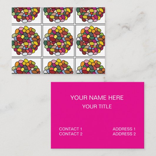 Jelly Bean Kleurrijke Jelly Bean Visitekaartje (Voorkant / Achterkant)