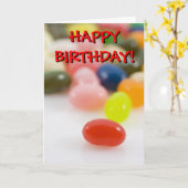 Jelly Bean Macro Verjaardag Kaart (Gele Bloem)