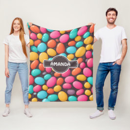 Jelly Bean Mozaïek Kleurrijk Gepersonaliseerd Patr Fleece Deken