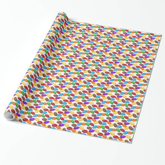 Jelly Bean Pattern Glossy Wrapping Paper Cadeaupapier (Uitgerold)