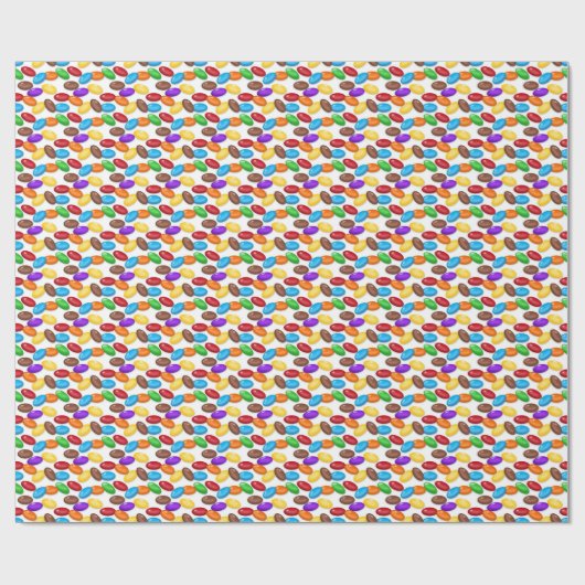 Jelly Bean Pattern Glossy Wrapping Paper Cadeaupapier (Vlak)