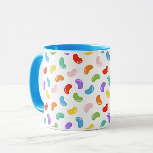 Jelly Bean Pattern Print Coffee Mok (Voorkant links)