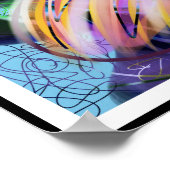 "Jelly Bean Petals" Abstracte Floral Black omwoeld Poster (Hoek)