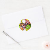 Jelly Bean Snoep gepersonaliseerd Happy Birthday Ronde Sticker (Envelop)