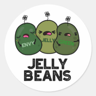 Jelly Beans Funny Jealous Snoep Pun Ronde Sticker
