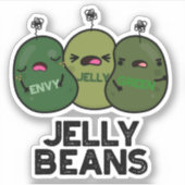 Jelly Beans Funny Jealous Snoep Pun Sticker (Voorkant)