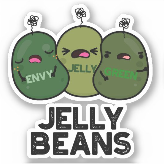 Jelly Beans Funny Jealous Snoep Pun Sticker (Voorkant)