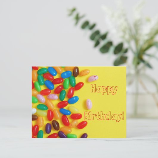 Jelly beans Happy Birthday Briefkaart (Staand voorkant)