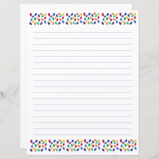 Jelly Beans Lined Stationery (Voorkant / Achterkant)