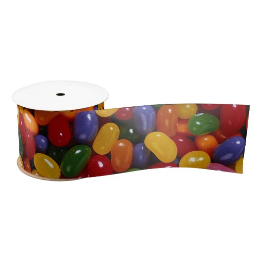 Jelly Beans on Silk Ribbon Satijnen Lint (Spoel)