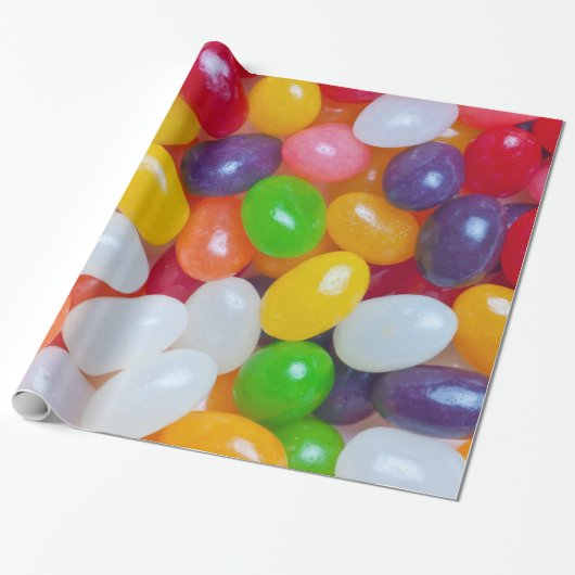 Jelly Beans - Paasachtergrond van Jellybeans Cadeaupapier (Uitgerold)