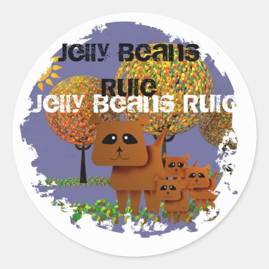 Jelly Beans Regel Ronde Sticker (Voorkant)