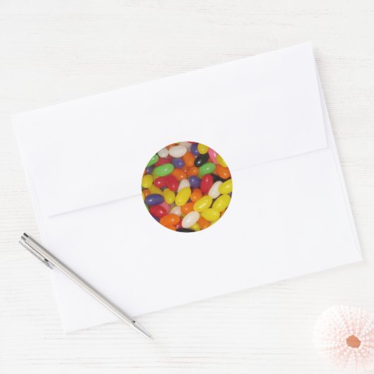 Jelly Beans Ronde Sticker (Envelop)