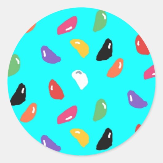 Jelly Beans Ronde Stickers (Voorkant)