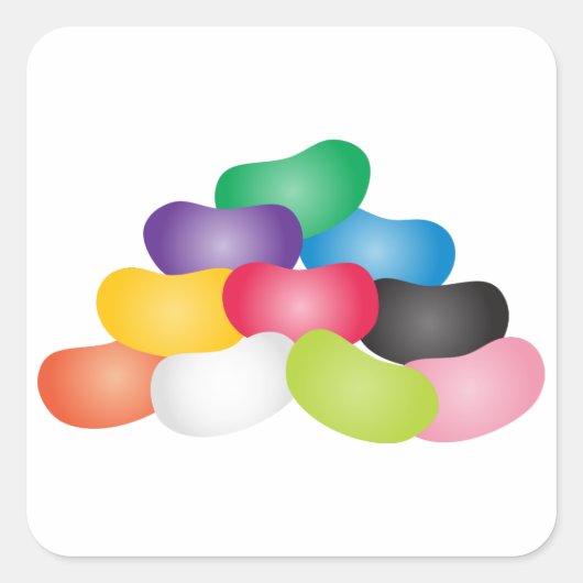 Jelly Beans Vierkante Sticker (Voorkant)