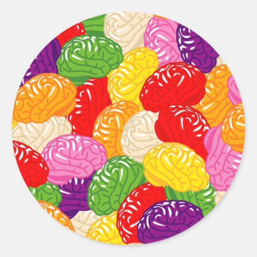 Jelly Brains Ronde Sticker (Voorkant)