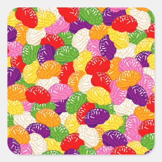 Jelly Brains Vierkante Sticker (Voorkant)