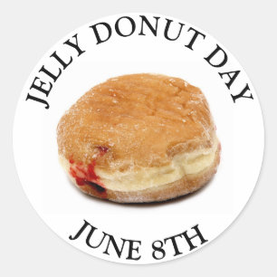 Jelly Donut Day 8e Sticker van de voedselfeestdag 