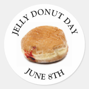 Jelly Donut Day 8e Sticker van de voedselfeestdag 