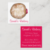 Jelly Donut Doughnut Bakery Bake Shop Baker Food Vierkante Visitekaartje (Voorkant / Achterkant)