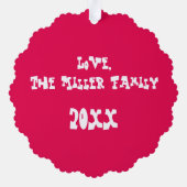 Jelly Donut Ugly Kerstmis Hanukkah Sweater Ornament Kaart (Achterkant)