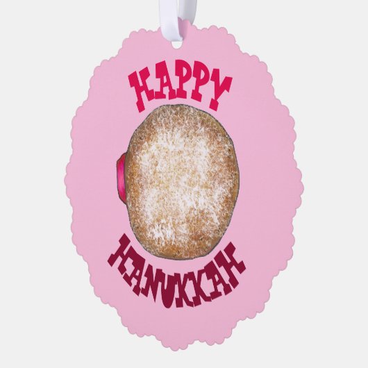 Jelly Donut Ugly Kerstmis Hanukkah Sweater Ornament Kaart (Links)