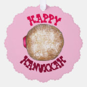 Jelly Donut Ugly Kerstmis Hanukkah Sweater Ornament Kaart (Voorkant)