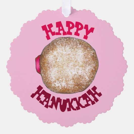 Jelly Donut Ugly Kerstmis Hanukkah Sweater Ornament Kaart (Voorkant)