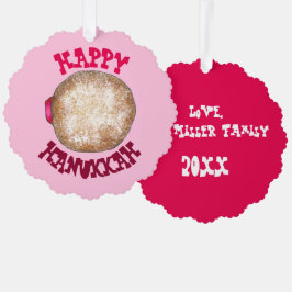 Jelly Donut Ugly Kerstmis Hanukkah Sweater Ornament Kaart