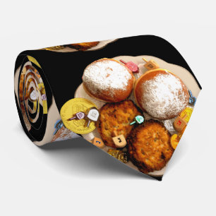 Jelly Donuts, Latkes, Dreidels en Gelt Stropdas