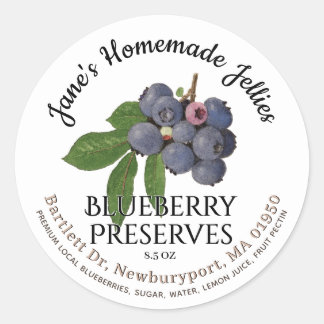 Jelly Etiket Vintage Thuisgemaakte Blauwe Bosbesja