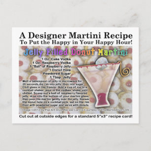 Jelly filled Donut Martini Recept Briefkaart