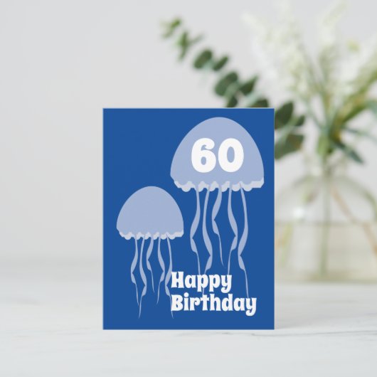 Jelly Fish 60th Blue Birthday (Staand voorkant)
