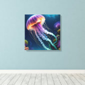 Jelly fish canvas afdruk (Insitu (Houten vloer))