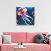 Jelly fish canvas afdruk (Insitu (Woonkamer))