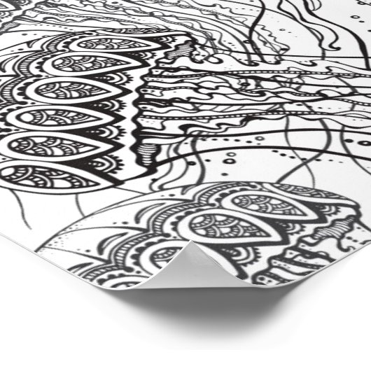 Jelly Fish Doodle 2 Poster (Hoek)