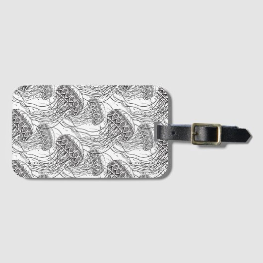 Jelly Fish Doodle Bagagelabel (Voorkant (horizontaal))