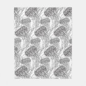 Jelly Fish Doodle Fleece Deken (Voorkant)
