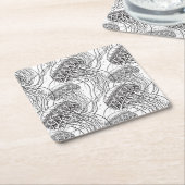 Jelly Fish Doodle Kartonnen Onderzetters (Schuin)