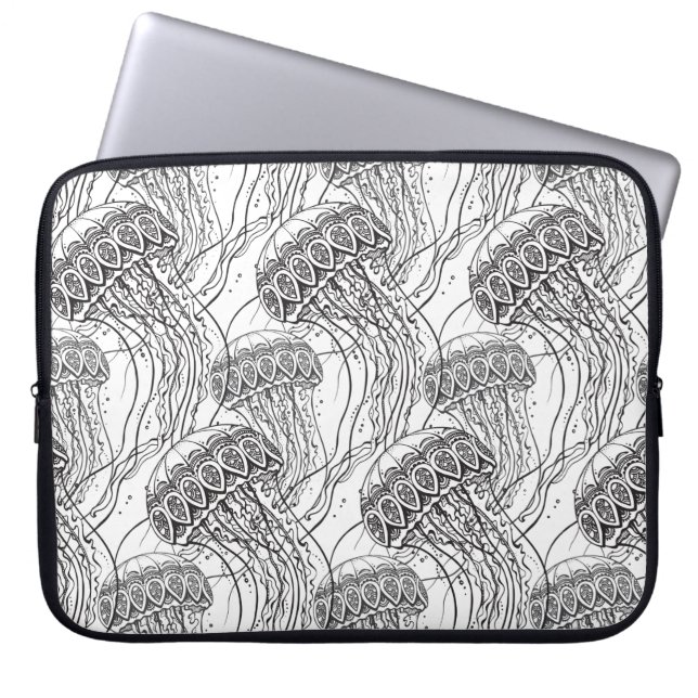 Jelly Fish Doodle Laptop Sleeve (Voorkant)