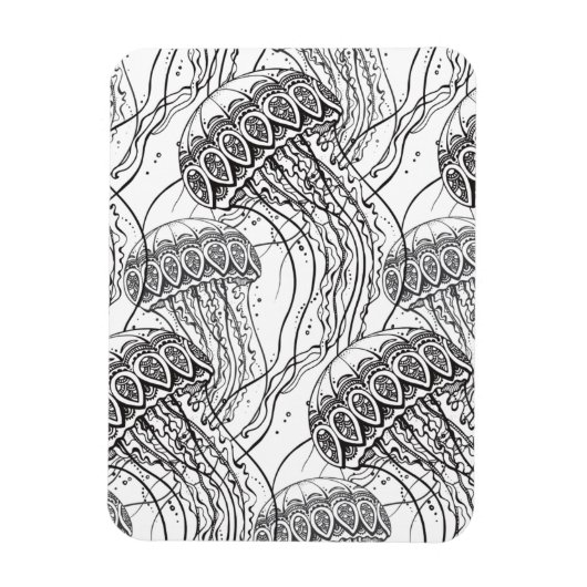 Jelly Fish Doodle Magneet (Verticaal)