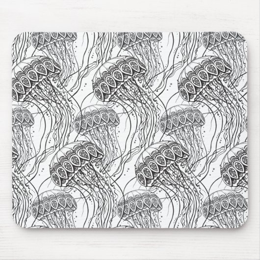 Jelly Fish Doodle Muismat (Voorkant)