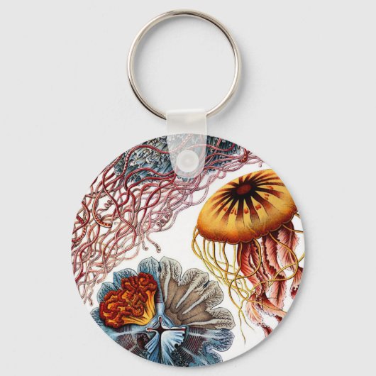 Jelly Fish door Ernst Haeckel Sleutelhanger (Voorkant)