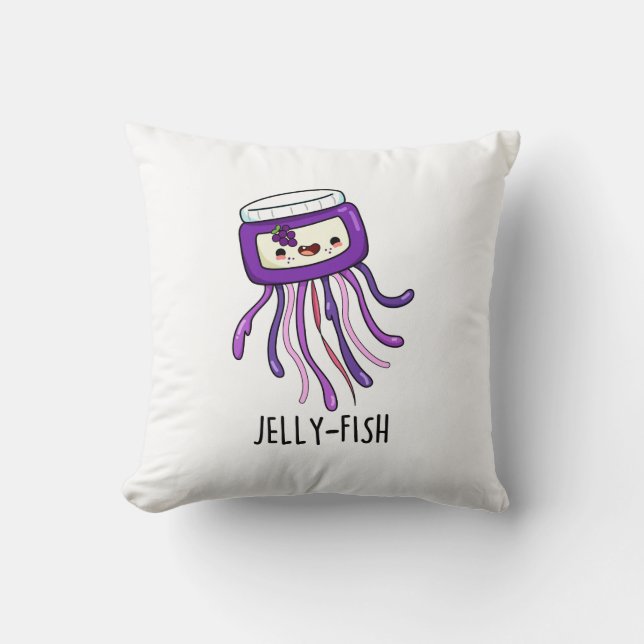 Jelly-fish Funny Jelly Jar Pun Kussen (Voorkant)