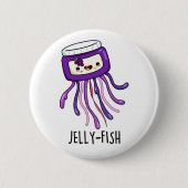 Jelly-fish Funny Jelly Jar Pun Ronde Button 5,7 Cm (Voorkant)