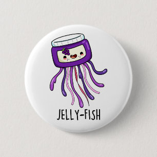 Jelly-fish Funny Jelly Jar Pun Ronde Button 5,7 Cm