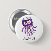 Jelly-fish Funny Jelly Jar Pun Ronde Button 5,7 Cm (Voorkant /achterkant)